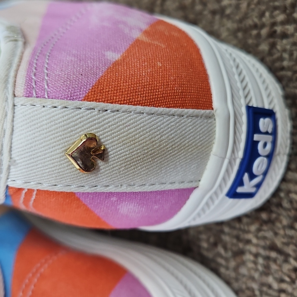 Keds × Kate Spade New York Triple Kick Rainbow Sneakers Sz 8 Womens Distressed - Picture 5 of 10